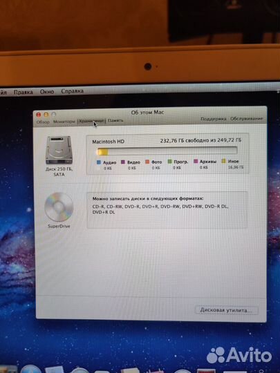 Macbook 13 A1342 6Gb Ram 256Gb HDD Core 2 Duo