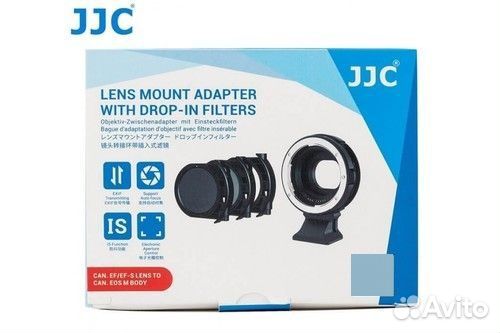 JJC CA-EF EFM K Адаптер крепления объектива с вставными фильтрами для Canon EF-EOS M