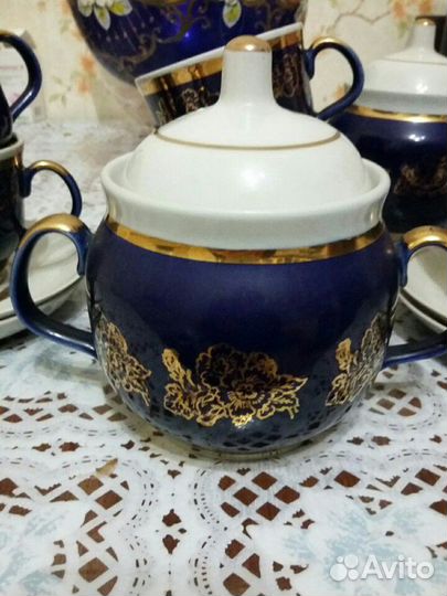 Сервиз чайный кобальт СССР