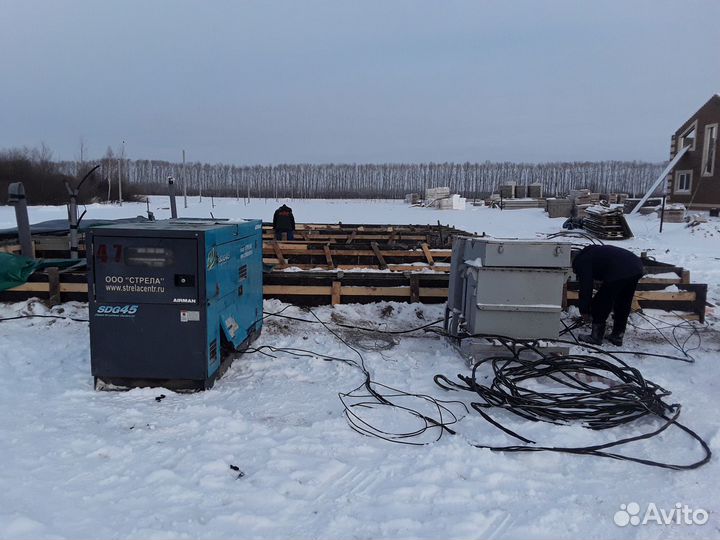 Аренда генератора,компрессора,прогрев,продув