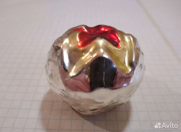 Елочная игрушка Шар со звездой агитация СССР