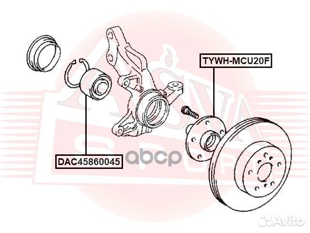 Ступица передняя tywhmcu20F asva