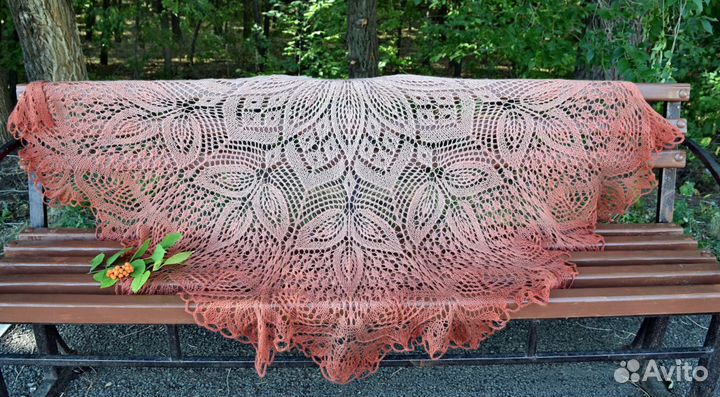 Шаль терракотовая