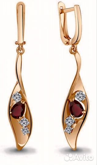 Комплект с гранатами серебро