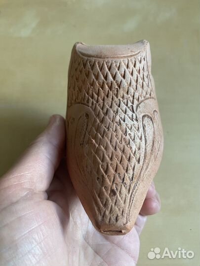 Глиняная свистулька Сова