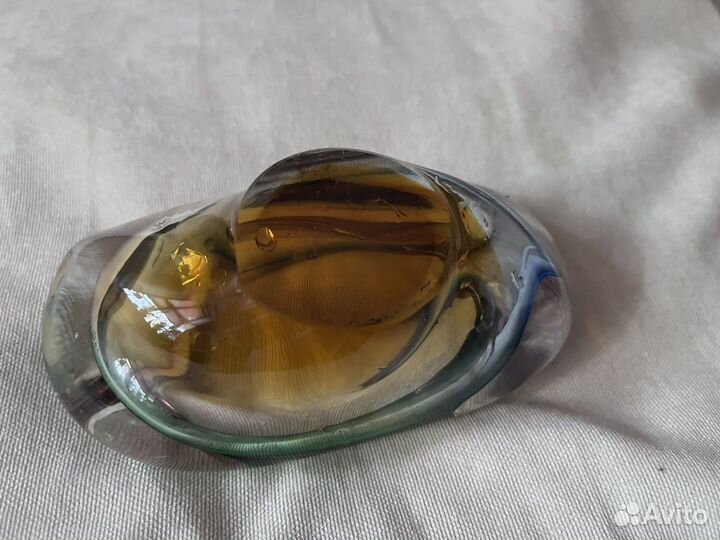 Пепельница - Вазочка Чешское Цветное Стекло