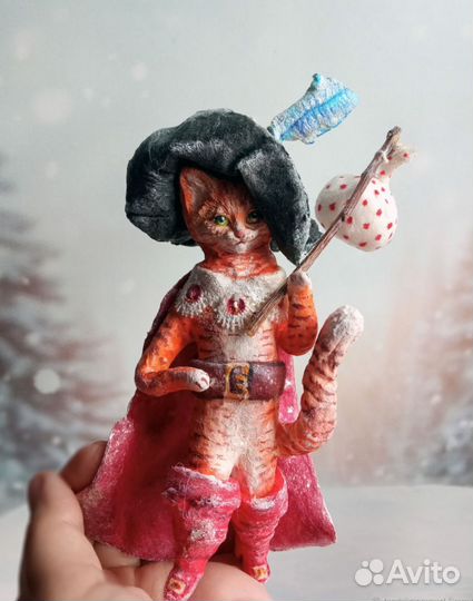 Ватная игрушка. Кот в сапогах