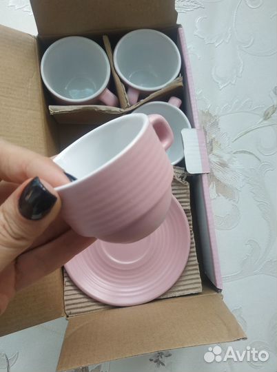 Кофейный набор (четыре чашки+блюдца)