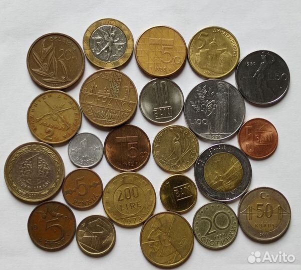 23 монеты мира без повторов по типу. Набор N2