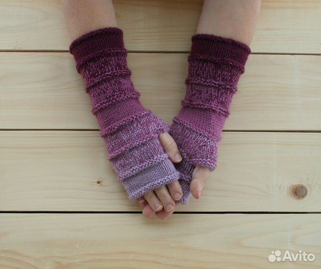 Перчатки женские вязаные с градиентом цвета, новые
