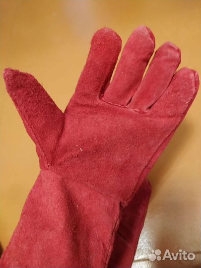 Перчатки краги, рабочие из натуральной замши