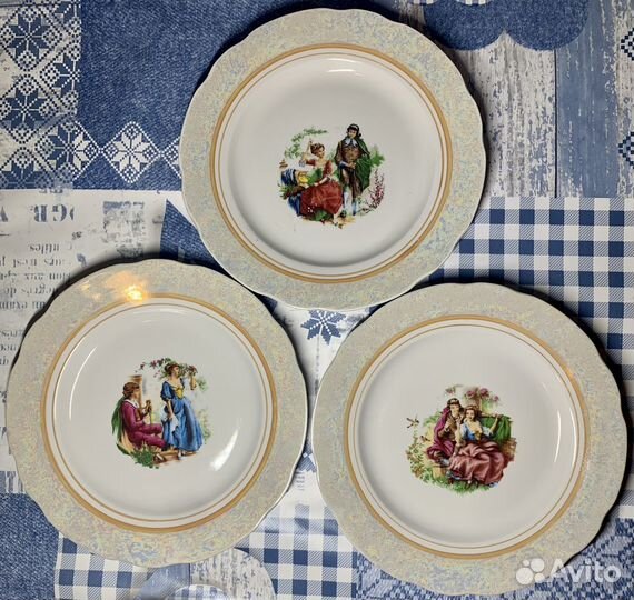 Тарелки десертные Дулево Мадонна новые винтаж