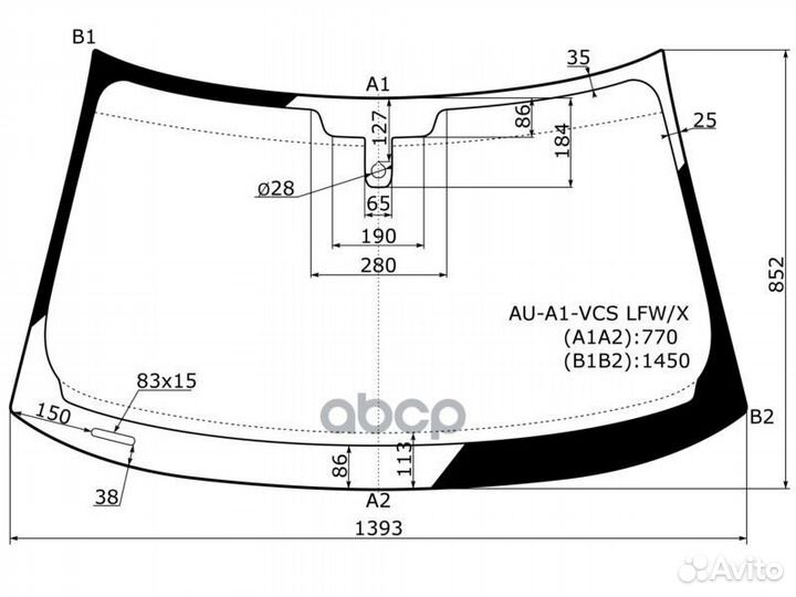 Стекло лобовое + дд audi A1 3/5D HBK 09-11 AU-A