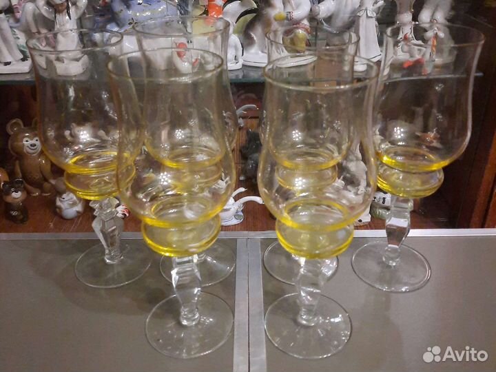 Цветное стекло СССР (рюмки, бокалы, фужеры)