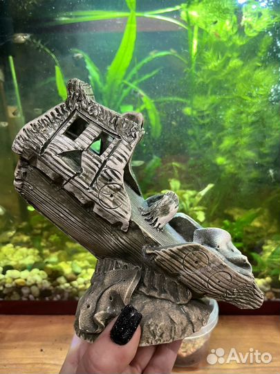 Декорации для аквариума корабль
