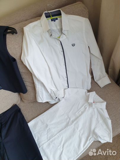 Школьные брюки, рубашки, жилет (пакет на 140рост)