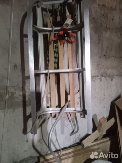 Санки алюминиевые СССР. детские со спинкой