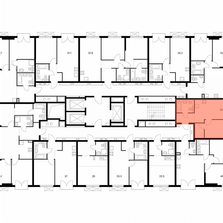 1-к. квартира, 37,1 м², 13/24 эт.