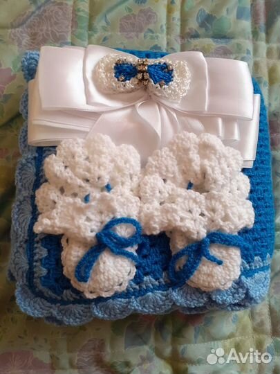 Плед детский вязаный