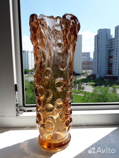 Ваза цветное стекло СССР Неман В. Мурахвер