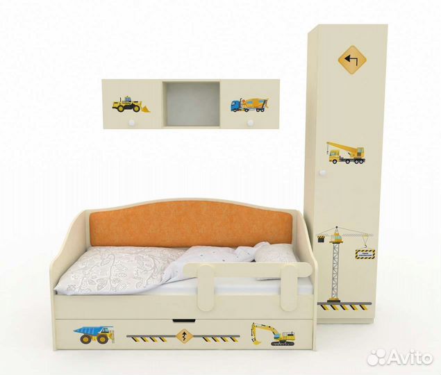 Детская мебель. Кровать+шкаф+полка