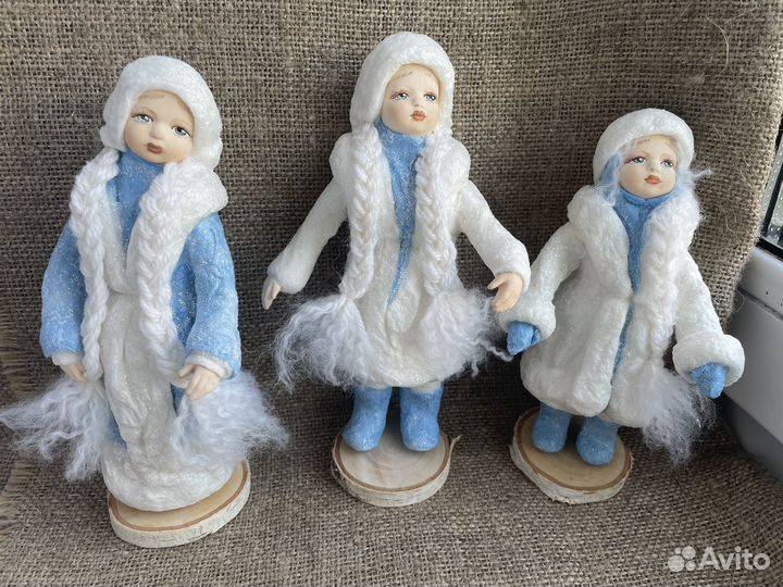 Ватные игрушки,дед мороз,снегурочка,ретро,ручная р