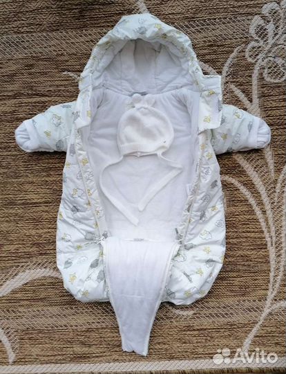 Конверт на выписку для девочки зимний 56р+ шапочка