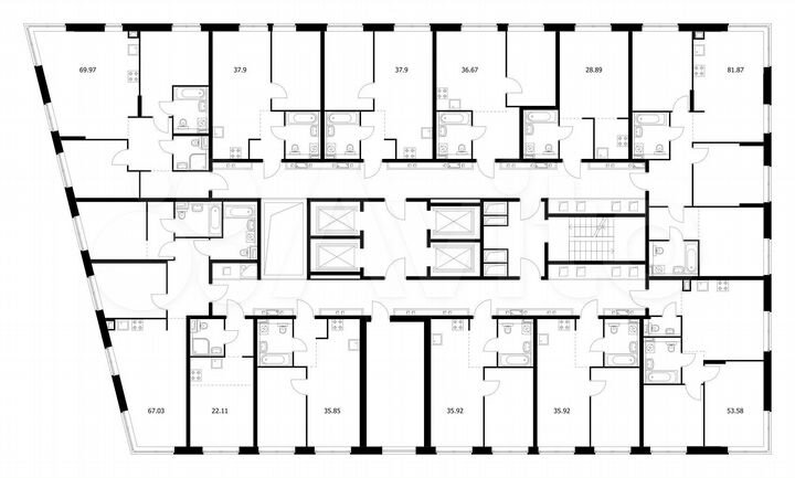 2-к. квартира, 67 м², 18/21 эт.