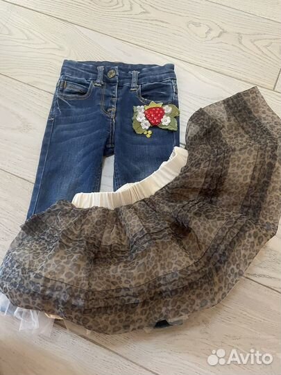 Юбка и джинсы monnalisa 18 мес
