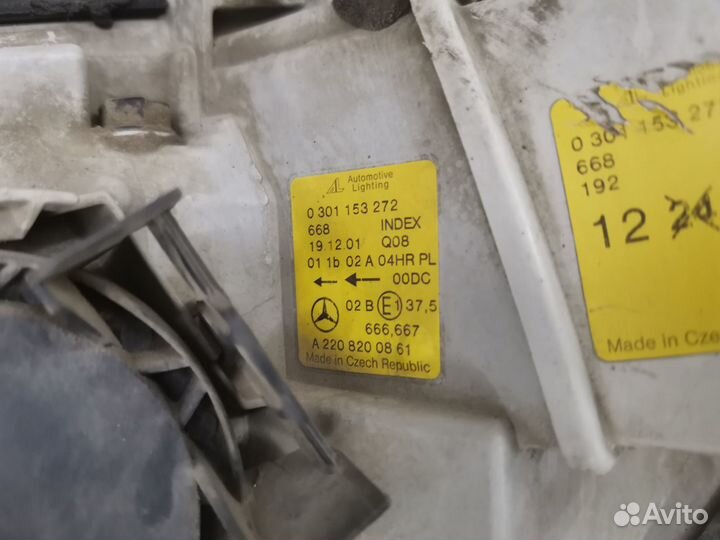 Фара передняя правая Mercedes-Benz S-Class W220