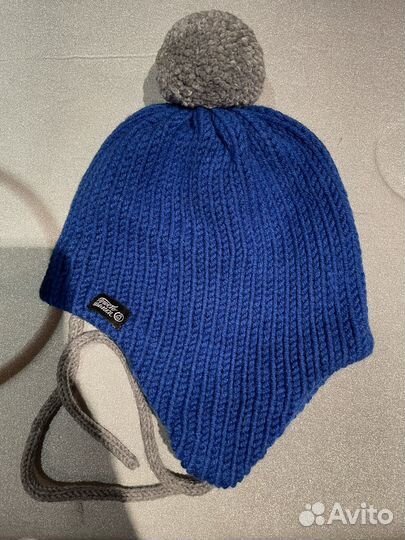 Зимняя двойная шапка (шерсть + флис) ог 50-52