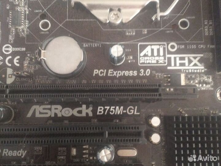 Материнская плата 1155 ASRock b75m-gl