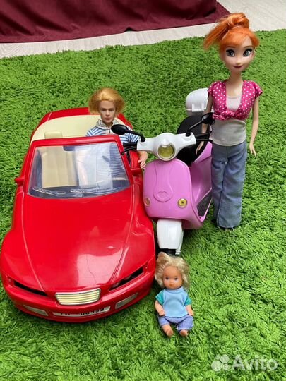 Куклы, набор кукол, машина для кукол, семья кукол