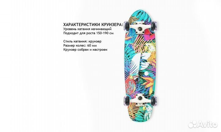 Новый круизер скейт Footwork Cruiser Tropical 27