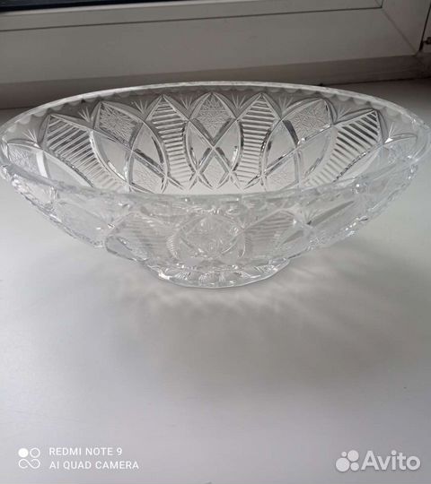 Салатница хрустальная Чехия новая большая
