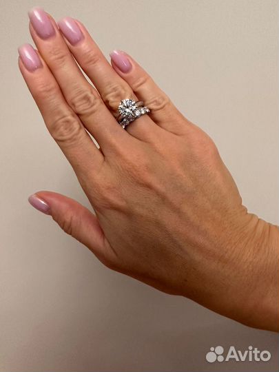 Новое кольцо с бриллиантом CVD 2.88 карат