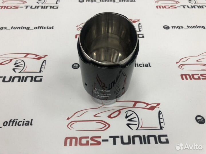 Насадка Akrapovic глянец карбон одинарная 89 мм