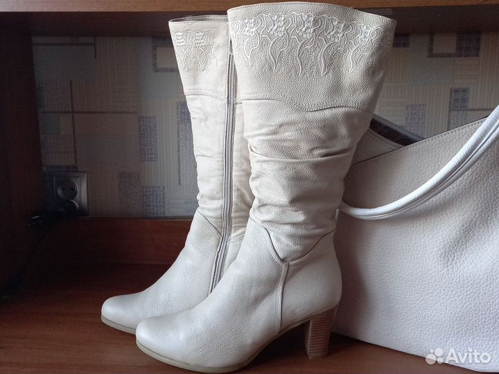 Сапоги женские натуральная кожа новые