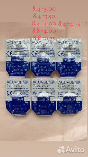 Новые контактные линзы Acuvue Oasys