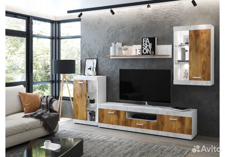 Готовые гостиные Вега цемент светлый - таксония ме