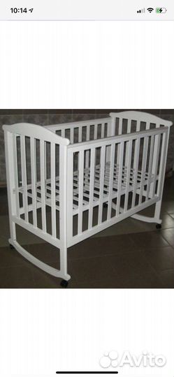 Кровать детская с матрасом слоновая кость