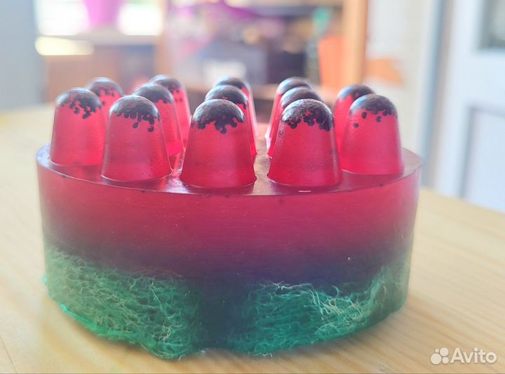 Массажное мыло с люфой и маком 