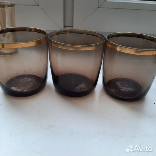 Стаканы цветное стекло. Эпоха СССР