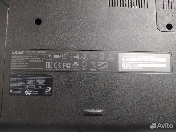 Ноутбук acer aspire a315-41g(Б)
