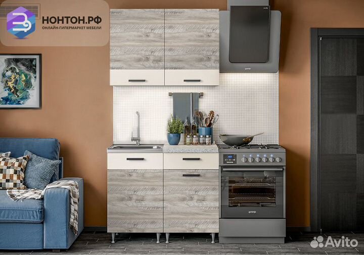 Кухня Рио 1.0 м дуб крафт светлый