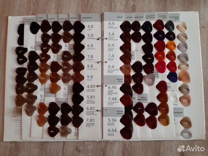 Палитра красок для волос