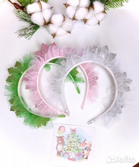 Ободок снежинка на новый год
