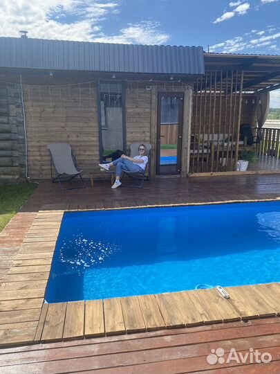 Баня на дровах с бассейном