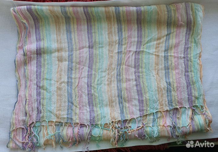 Шарф женский, палантин жатый хлопок