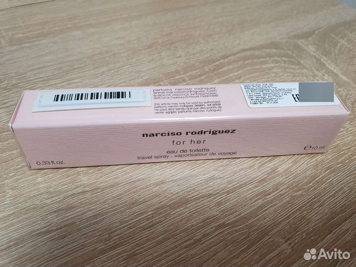 Narciso Rodriguez for her eau de toilette